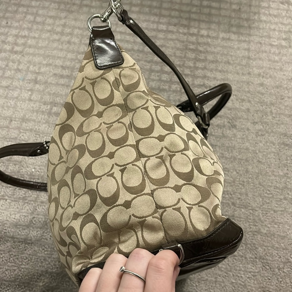 Coach Ashley Large Signature Sateen Satchel Handbag - Picture 8 of 11